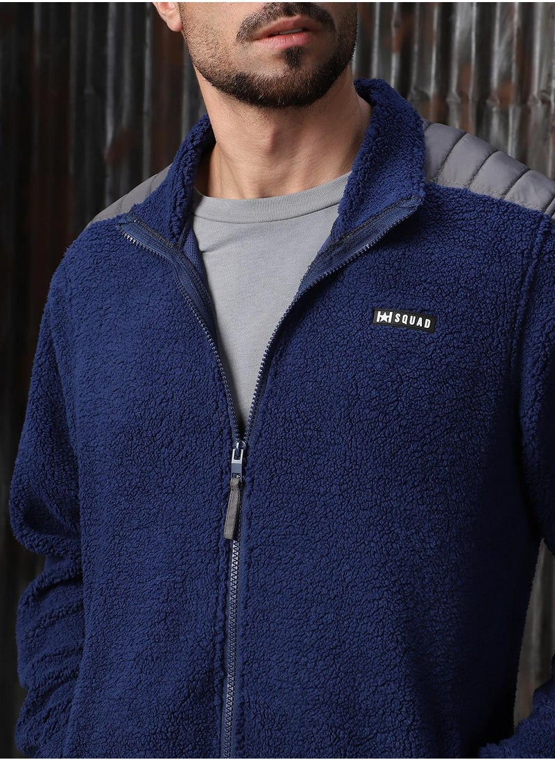 HIGH STAR - Men's Navy 100% Polyester Printed Oversized Sweatshirt - Image 1