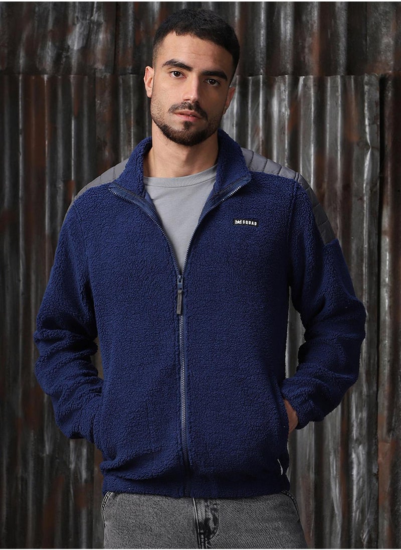 HIGH STAR - Men's Navy 100% Polyester Printed Oversized Sweatshirt - Image 1