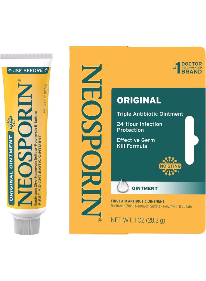Neosporin Original First Aid Triple Antibiotic Ointment, Bacitracin Zinc & Neomycin Sulfate Infection Protection, Wound Care Treatment & Scar Appearance Minimizer for Minor Cuts, Scrapes & Burns, 1 oz - Image 3