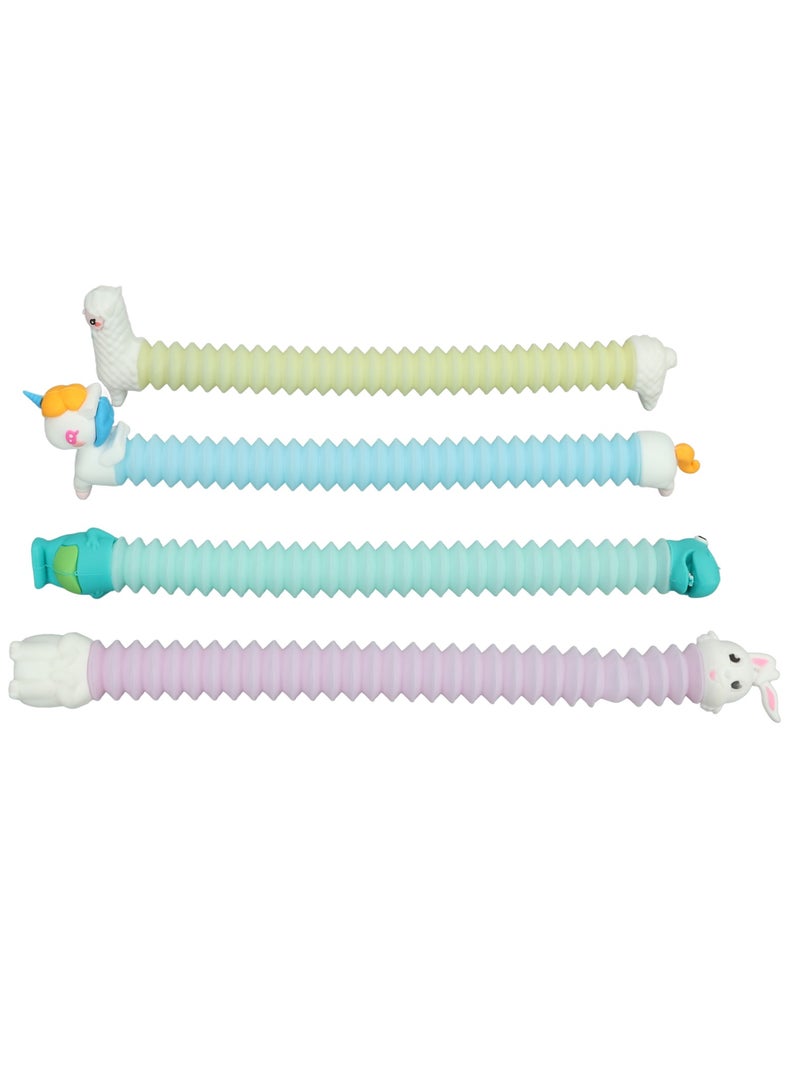 Velaurs 4Pcs Stretchable Cartoon Telescopic Tube Cartoon Decompression Children's Toy Random Color - Image 2