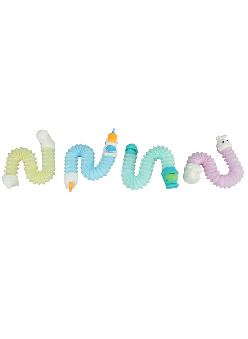 Velaurs 4Pcs Stretchable Cartoon Telescopic Tube Cartoon Decompression Children's Toy Random Color - Image 3