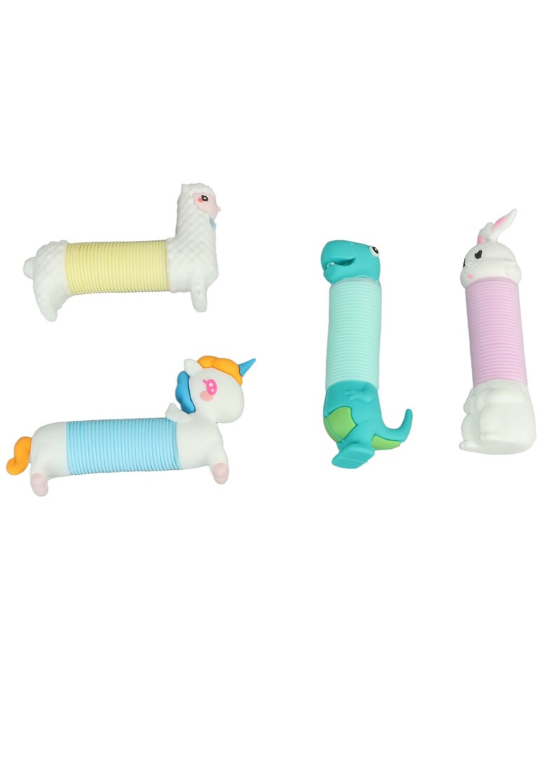 Velaurs 4Pcs Stretchable Cartoon Telescopic Tube Cartoon Decompression Children's Toy Random Color - Image 4