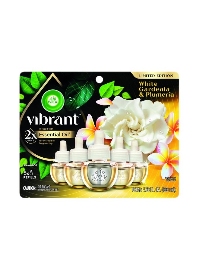 Air Wick Air Wick Plug In Scented Oil Refills, White Gardenia+Plumeria, Air Fresheners for Home Long Lasting, Room Fresheners,Air Freshener Plug In, Essential Oils, Home Essentials for Small&Large Spaces,5 ct  - Image 1