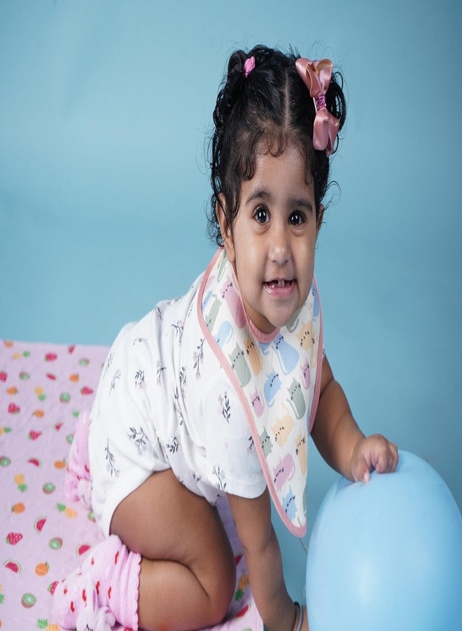 Happy Matty مجموعة مرايل رضاعة الأطفال من هابي ماتي، سريعة الجفاف وقابلة للغسل، 3 قطع، متعددة الألوان، من 0 إلى 3 سنوات، بنقاط البولكا، قطة، حلزون، حجم كبير (28 سم × 20 سم). - Image 2