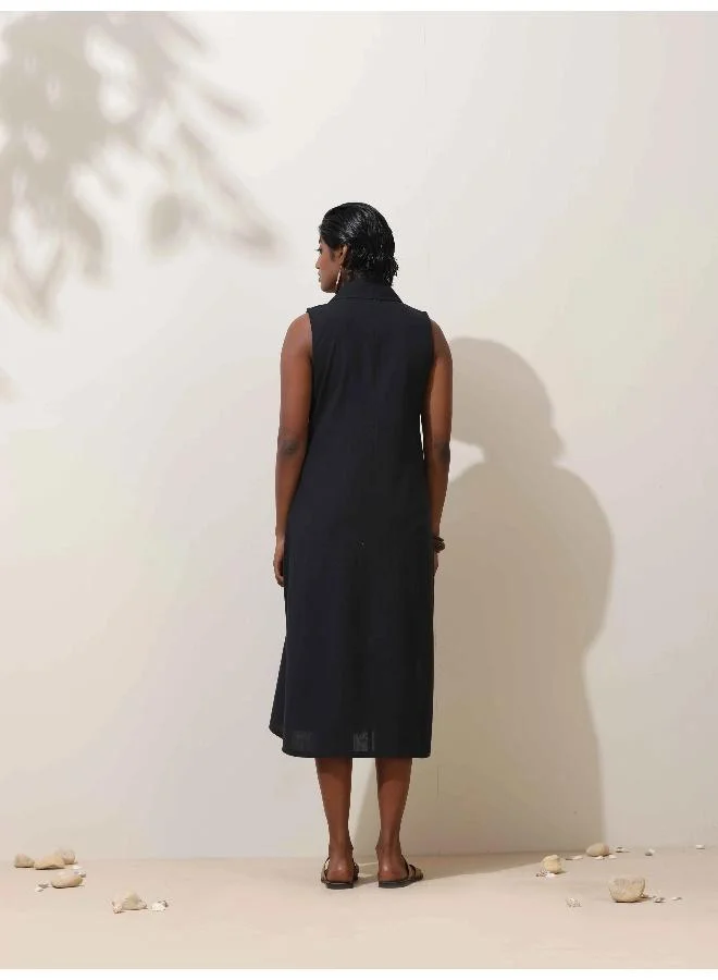 trueBrowns trueBrowns Black Green Cotton Dress
