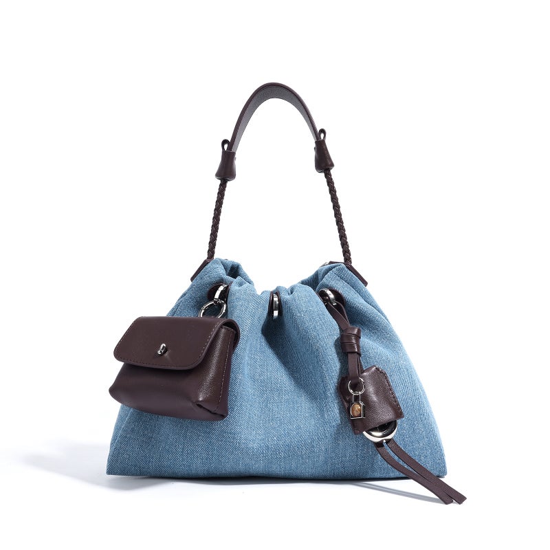 Denim Series Handbag Leather Niche Design High-End Fashion Simple New Crossbody Bag - Image 1