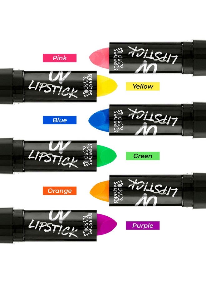 Splashes & Spills Uv Blacklight Lipstick 6 Color Variety Pack 3.7G Day Or Night Stage Clubbing Or Costume Makeup - Image 4