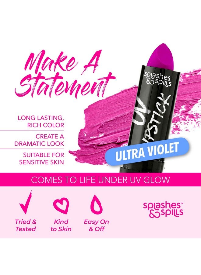 Splashes & Spills Uv Blacklight Lipstick 6 Color Variety Pack 3.7G Day Or Night Stage Clubbing Or Costume Makeup - Image 3