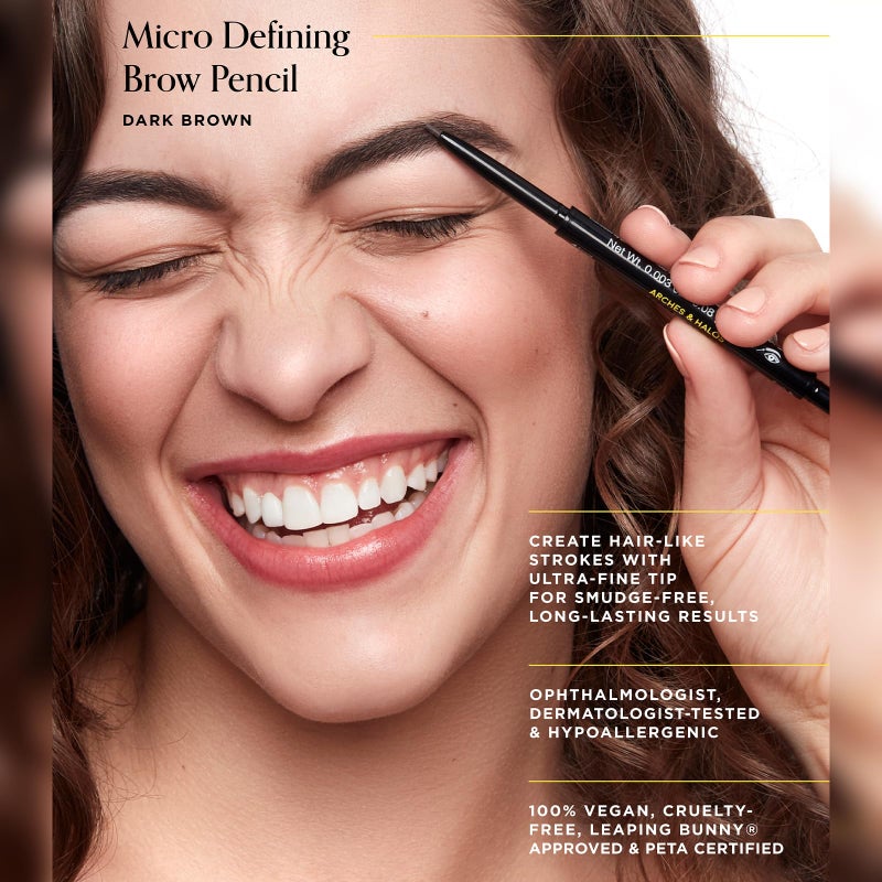 Arches & Halos Micro Defining Brow Pencil - Fuller and More Defined Brows - Long-Lasting, Smudge Proof, Rich Color - Dual Ended Pencil with Brush - Vegan and Cruelty Free - Mocha Blonde - 0.003 oz - Image 2