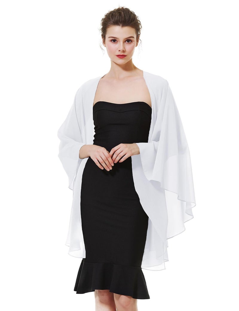 BEAUTELICATE Chiffon Shawl Bridal Wedding Wrap Long Evening Scarves Scarf - Image 2