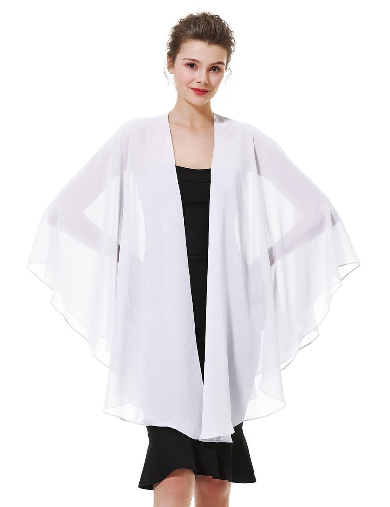 BEAUTELICATE Chiffon Shawl Bridal Wedding Wrap Long Evening Scarves Scarf - Image 1