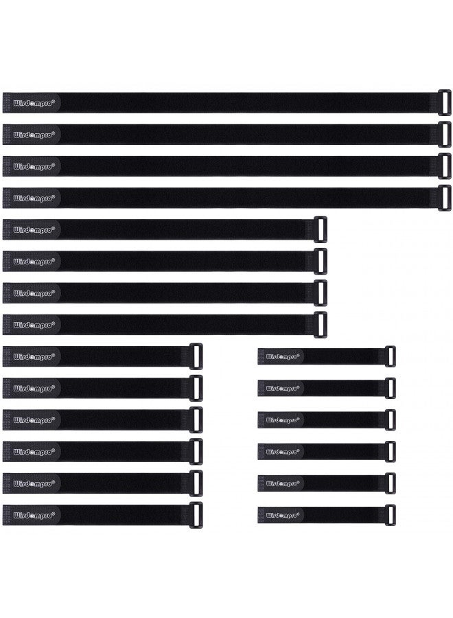 Wisdompro 20 Pack (8 12 18 24 Inches) Hook and Loop Reusable Fastening Cable Tie Down Straps by Wisdompro - Reusable, Durable Functional Ties to Keep Your Home, Office, Workspace from Tangled Messes of Cords - Image 1