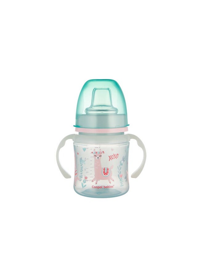 Canpol babies Training Cup with Glowing Handles PP EasyStart 120 ml Exotic Animals green 6M+