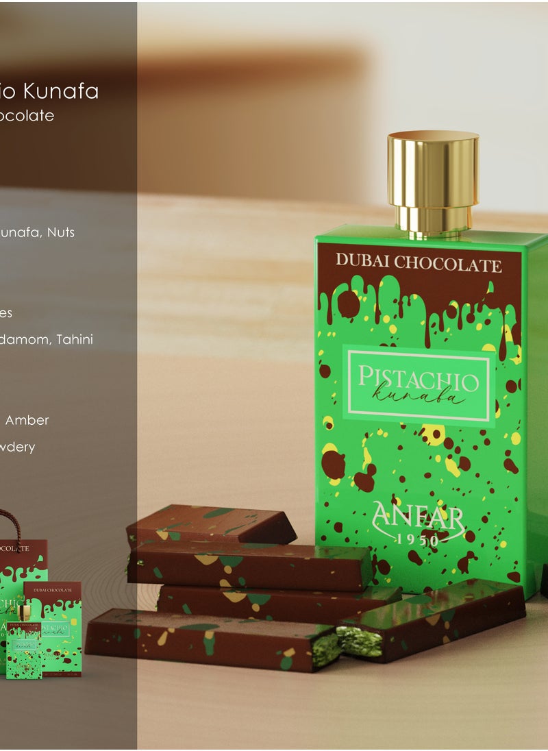 Anfar Pistachio Kunafa by Anfar 1950 – Decadent Luxury Perfume for Men & Women, Rich Chocolate, Pistachio, Amber Vanilla & Cardamom Notes, 80ml Extrait De Parfum  - Image 2