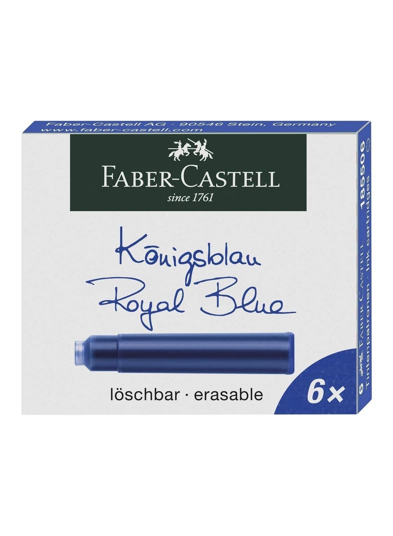 FABER-CASTELL قلم حبر مدرسي مع عبوة من 6 خراطيش حبر زرقاء - Image 2