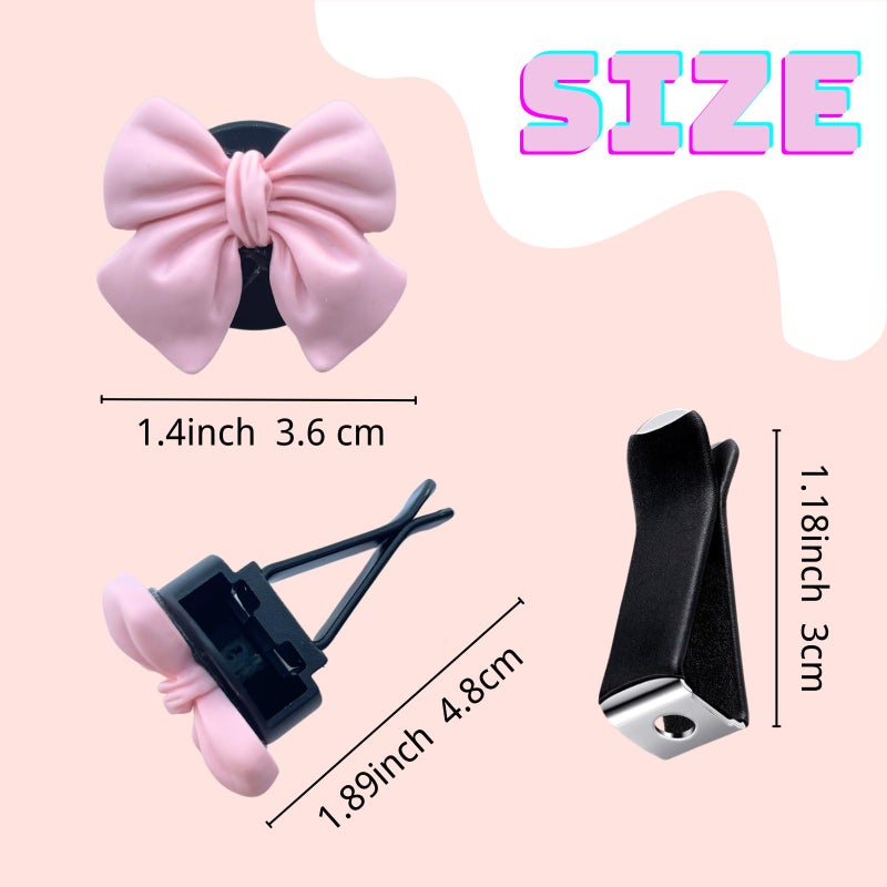 Car Air Freshener: 6pcs Pink Bow Design - Long-Lasting Fragrance Diffusion, Multi-Scene Versatility Auto Fragrance for Women, Car Decor, Home, Office - Image 3