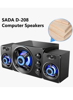 SADA SADA D-208 3 in 1 Home Speaker Set Super Bass Subwoofer with Colorful LED Light 3.5mm Wired Speakers USB Powered  - Image 3