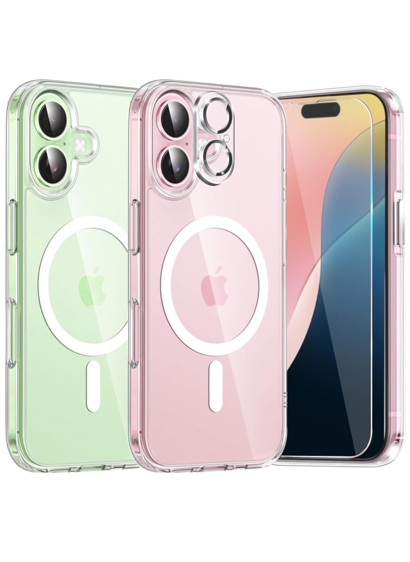 Raxoom iPhone 16 Clear Magnetic Case [Compatible with MagSafe] â€“ Slim Shockproof Cover with Screen Protector & Camera Protection - Image 1