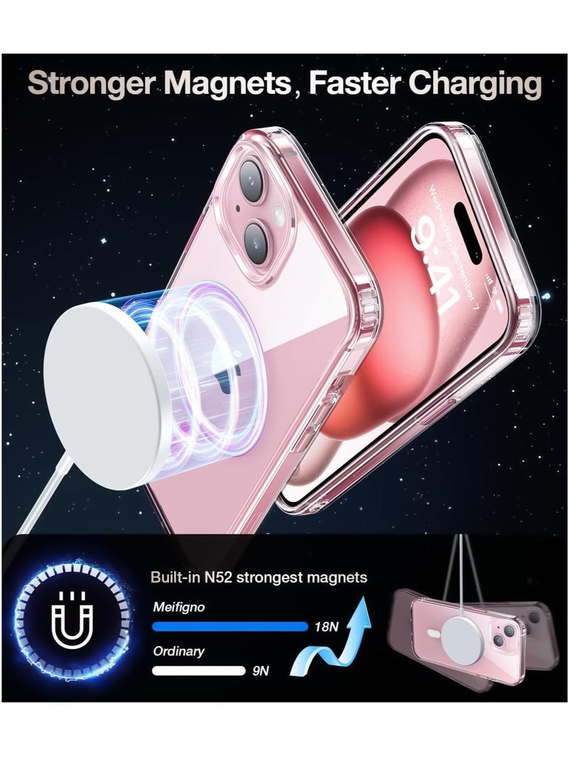 Raxoom iPhone 16 Clear Magnetic Case [Compatible with MagSafe] â€“ Slim Shockproof Cover with Screen Protector & Camera Protection - Image 3