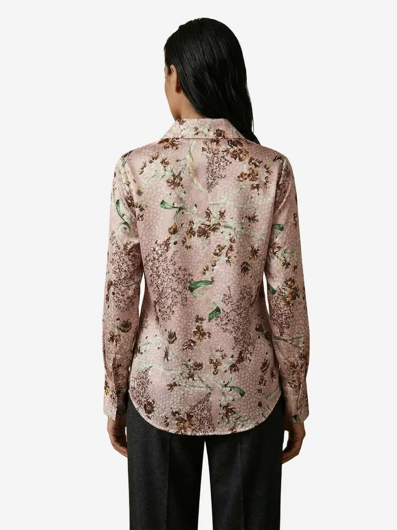 My Fashion Dusty Rose Pink MY FASHION Floral Print Long Sleeve Button-Up Shirt for Women | Best Price UAE