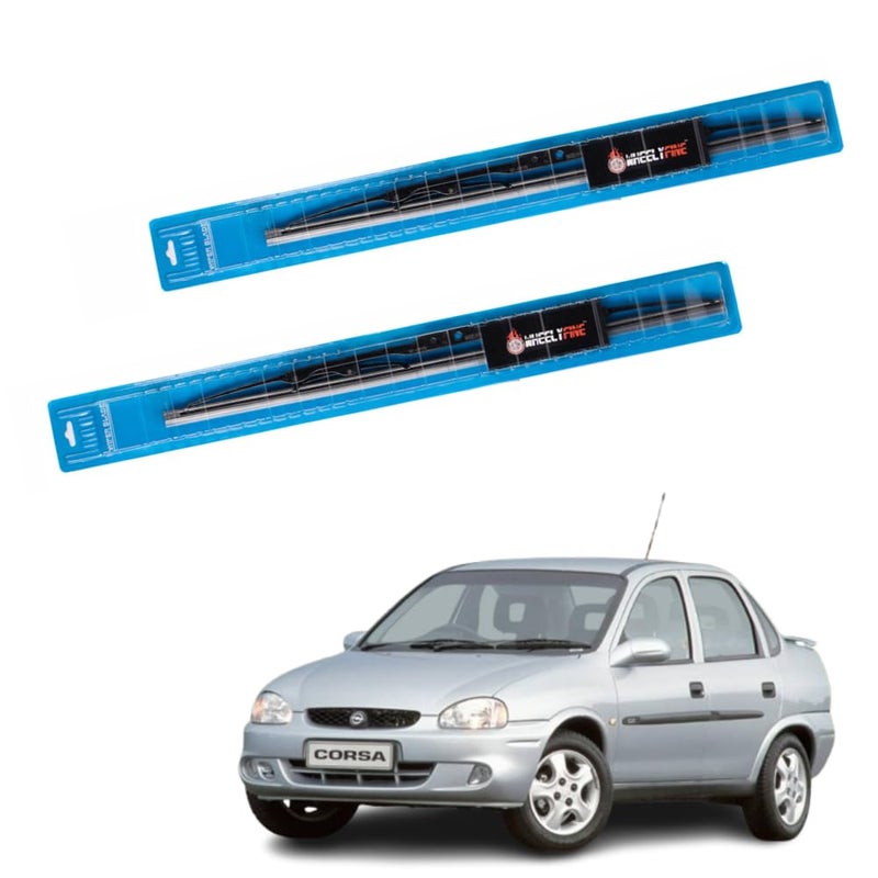 Wheelyfine Car Wiper Blades | Metal Frame | Water Repellent Windshield Wipers | Blade Refills For Opel Corsa (2000-2005) Dr 18"/Pa 18" - Image 2