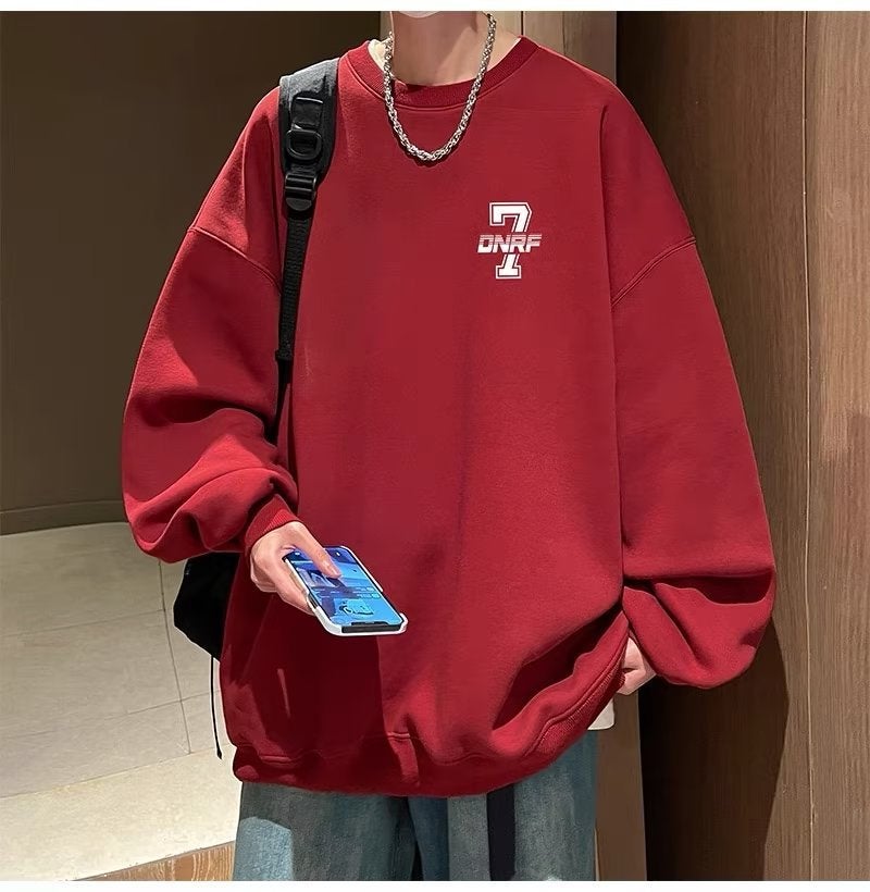 New Japanese-Style Mens Lightweight Hoodie Red  - Image 1