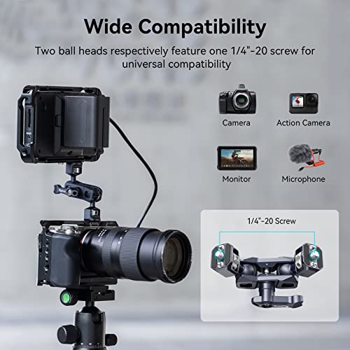 SmallRig Camera Magic Arm, Flexible Articulating Arm with 1/4 Screws, Field Monitor Mount with Dual Ballhead, Aluminum - 3873, Black - Image 4
