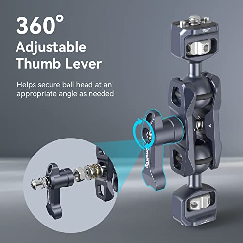 SmallRig Camera Magic Arm, Flexible Articulating Arm with 1/4 Screws, Field Monitor Mount with Dual Ballhead, Aluminum - 3873, Black - Image 5