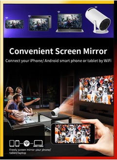 JAJEEK 120ANSI Lumens HD Smart Projector – Android 11, Portable Mini Cinema with 130 Inches Screen Display, 4K Support, 180° Rotating Screen, Home Movie Theater, Gaming, Video Presentations, Mobile Phone Projection  - Image 2