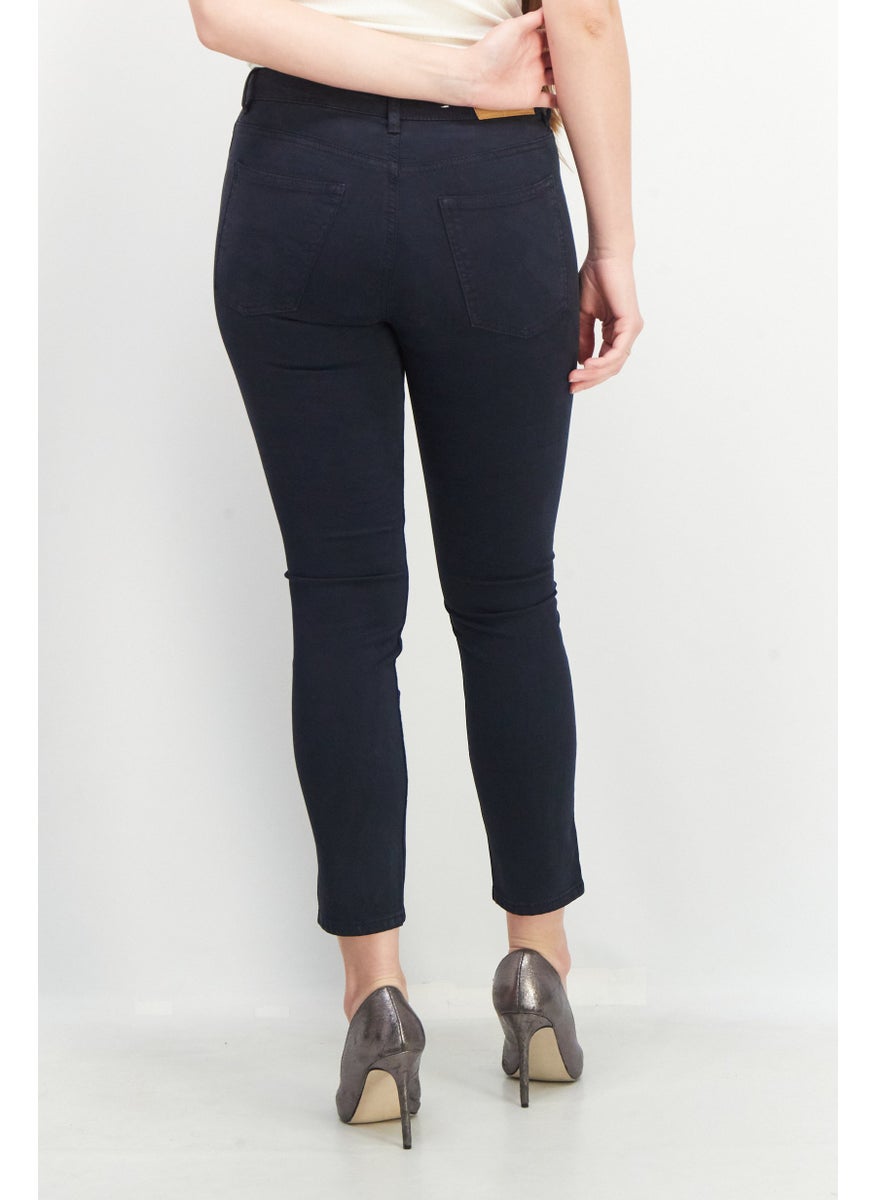 EDC - Women Skinny Fit Solid Stretchable Jeans, Dark Navy - Image 1