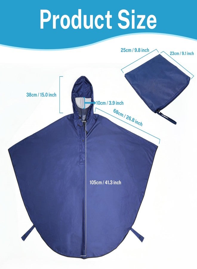 Wheelchair Raincoat, Waterproof Wheelchair Poncho, Mobility Scooter Rain Cover, Waterproof, Windproof, Transparent Hood, Reflective Strap, For Outdoor Use (Blue) - Image 5