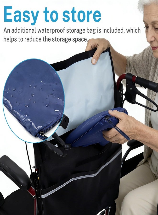 Wheelchair Raincoat, Waterproof Wheelchair Poncho, Mobility Scooter Rain Cover, Waterproof, Windproof, Transparent Hood, Reflective Strap, For Outdoor Use (Blue) - Image 4