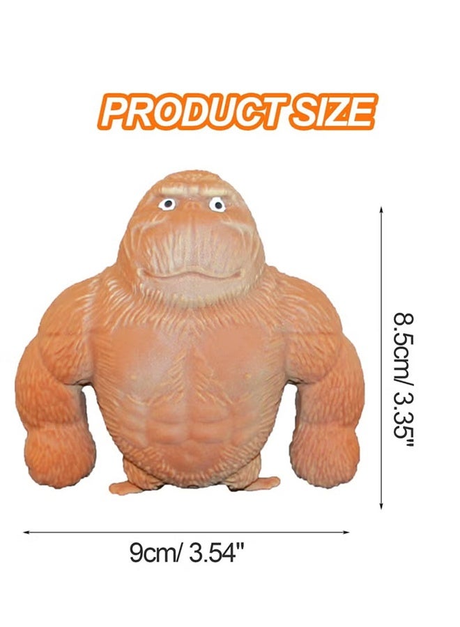 2 Pcs Squishy Monkey Decompress and Squeeze Stress Toy Animal Styling Stress Relief Stretchy Toys Stress Relief Squishy Monkey Toy Elastic and Soft Fidget Toy, Gift for Children and Adults Birthday - Image 2