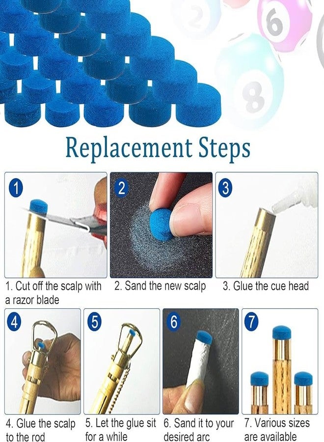 AARTI BILLIARD ACCESSORIES مجموعة إصلاح رؤوس عصي البلياردو والسنوكر من ABA، 10 قطع، رأس جلدي وغراء (10 مم) - Image 3