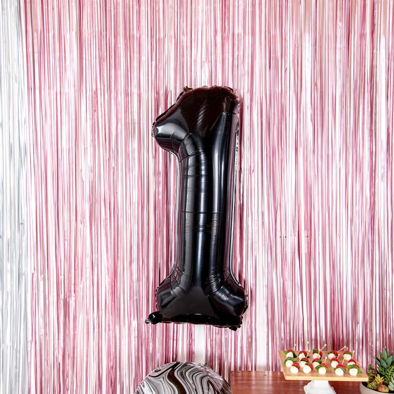 Restaurantware-Balloonify 40 Inch Number Balloon, 1 Large Digital Party Balloon - Number 1, Self-Sealing, Black Foil Mylar Balloon, Hanging Loop, Decoration For Birthday, Wedding, Or Graduation - Image 3