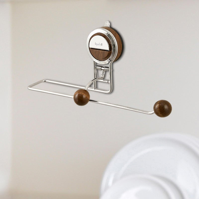 MERISHOPP Paper Towel Holder Metal Paper Towel Roll Holder for Workbench Workbench Walnut| Storage Rack | Wall Mounted Rack | Kitchen Organizer - Image 3