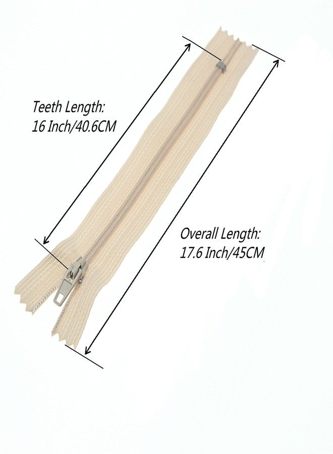 SHUNLI #3 Beige Nylon Coil Zipper Closed End Zippers Bulk for DIY Tailor Sewing Crafts,Bags,Purses(20 PCS/Pack,16 Inch) SHUNLI - Image 3