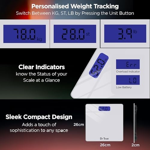 Dr Trust USA Elegance Personal Digital Electronic Body Weight Machine for Human Body 180kg Capacity Weighing Scale-514 Quick Grey - Image 5