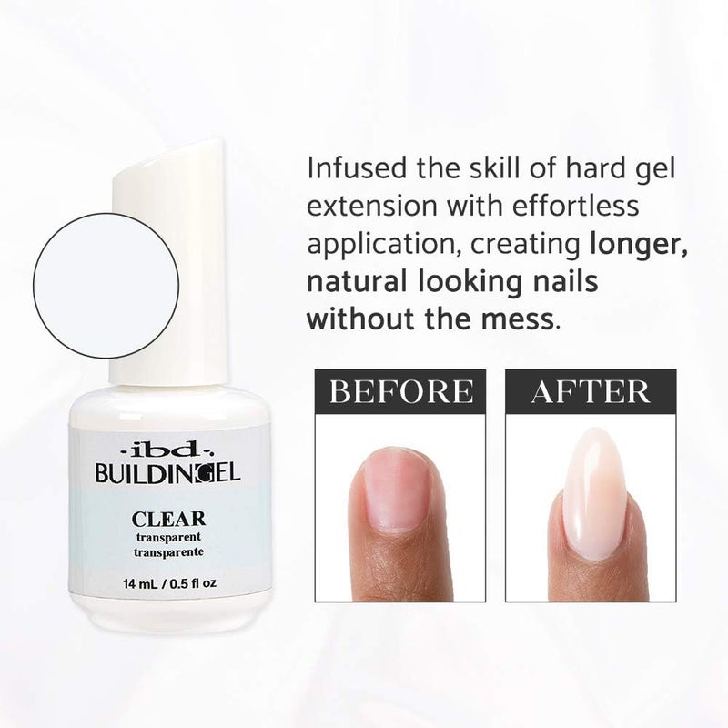 IBD Building Gel â€“ Hard Gel Nail Extension Builder â€“ Transparent Soak-Off Formula for Sculpting & Strengthening Gels Nail Builder â€“ 0.5 oz - Image 3