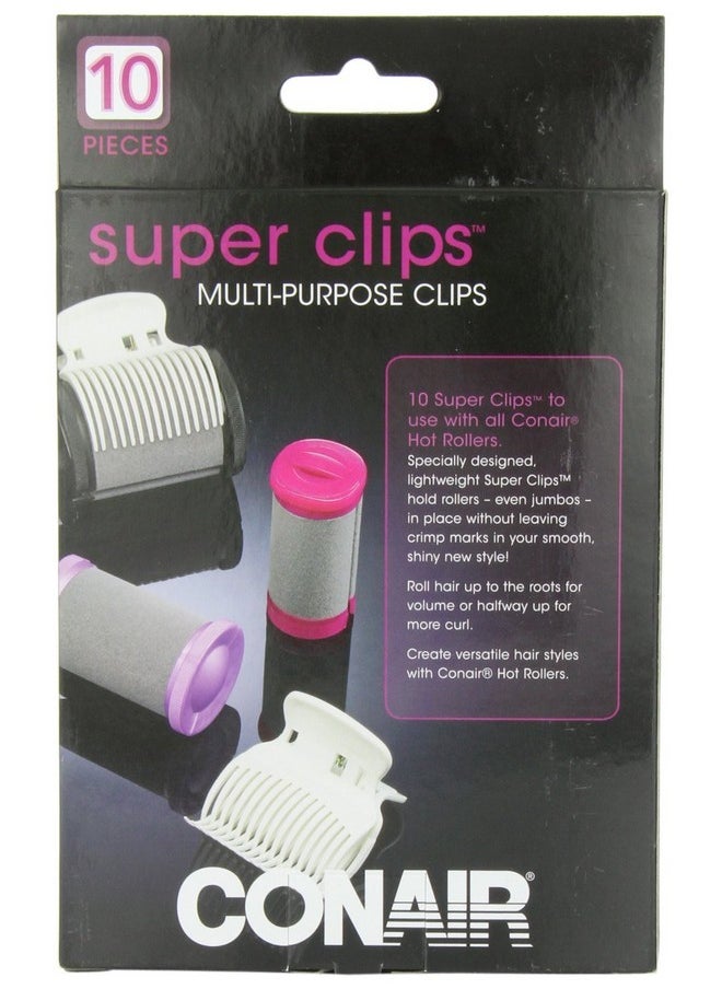 CONAIR Conair Hot Roller Super Clips, White, Set of 10  - Image 2