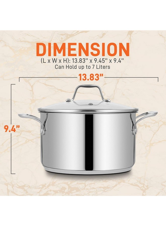 NutriChef 8-Quart Stainless Steel Stock Pot - 18/8 Food Grade Stainless Steel Heavy Duty Induction - Stock Pot, Stew Pot, Simmering Pot with See-Through Lid, Dishwasher Safe - NCSP8 - Image 2