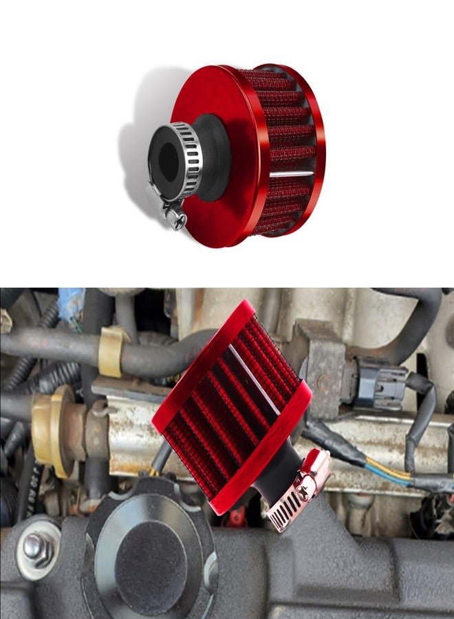 HAOBO Universal Fit Air Intake Filter, 12mm, Red - Image 1