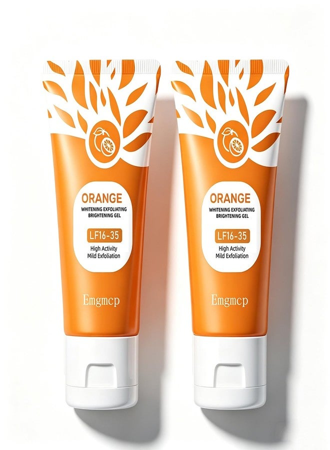 Emgmcp Orange Exfoliating Gel for Face & Body | Deep Pore Cleansing to Remove Blackheads, Moisturizing Scrub with Enzymes for Smooth & Radiant Skin, Gentle Exfoliator All Skin Types (2pc, 50g - Image 1