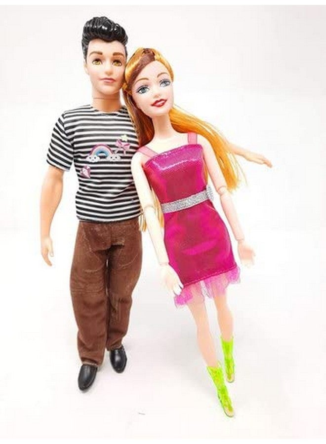 Tickles Tickles Sweet Boy & Girl Couple Set of 2 Plastic Dolls for Kids Room & Home Decoration (Design May Vary Size: 30 cm)  - Image 3