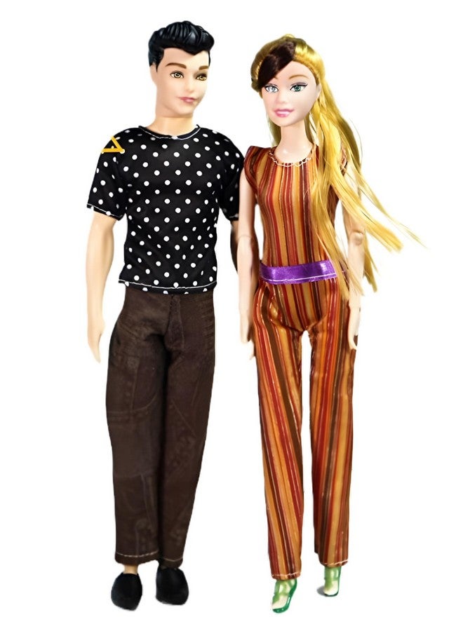 Tickles Tickles Sweet Boy & Girl Couple Set of 2 Plastic Dolls for Kids Room & Home Decoration (Design May Vary Size: 30 cm)  - Image 1