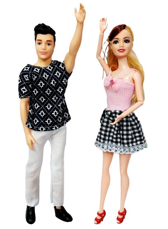 Tickles Tickles Sweet Boy & Girl Couple Set of 2 Plastic Dolls for Kids Room & Home Decoration (Design May Vary Size: 30 cm)  - Image 4