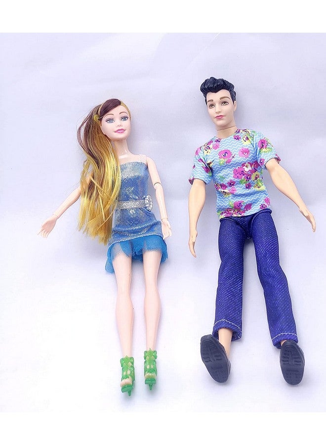 Tickles Tickles Sweet Boy & Girl Couple Set of 2 Plastic Dolls for Kids Room & Home Decoration (Design May Vary Size: 30 cm)  - Image 5