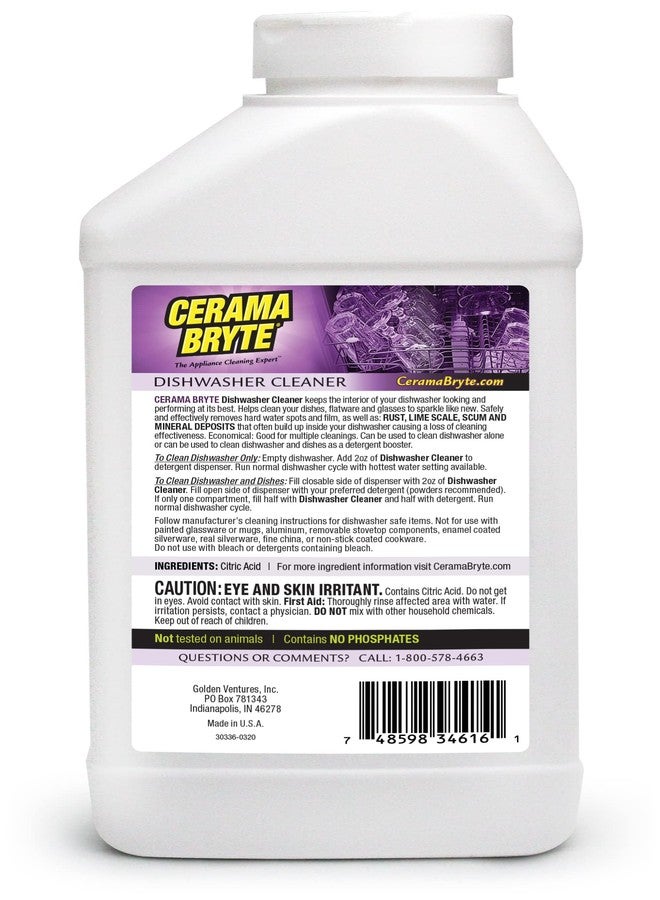 Cerama Bryte Dishwasher Cleaner, 16 Ounce (2 Count), Powerful Interior Cleaner, Remove Cloudy Film, Daily Use, Removes Lime Scale and More - Image 3