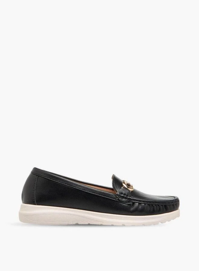 Flora Bella By Shoexpress Metal Accent Slip-On Loafers