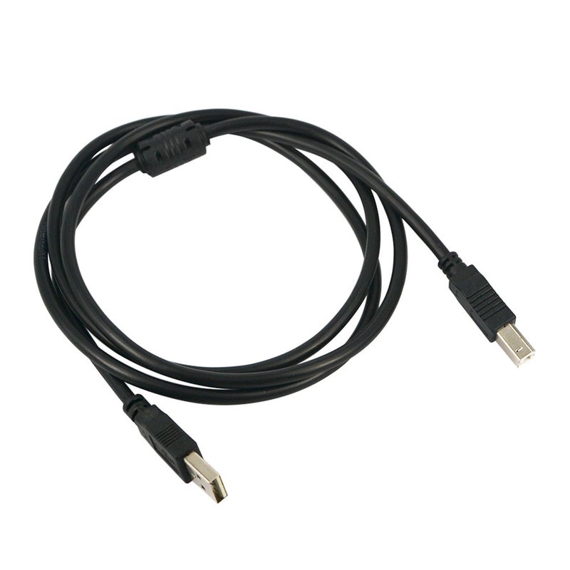 كابل طابعة/ماسح ضوئي USB 2.0 عالي السرعة بطول 1.5 متر، من النوع A ذكر إلى النوع B ذكر، متوافق مع HP / Canon / Lexmark / Epson / Dell - Image 1